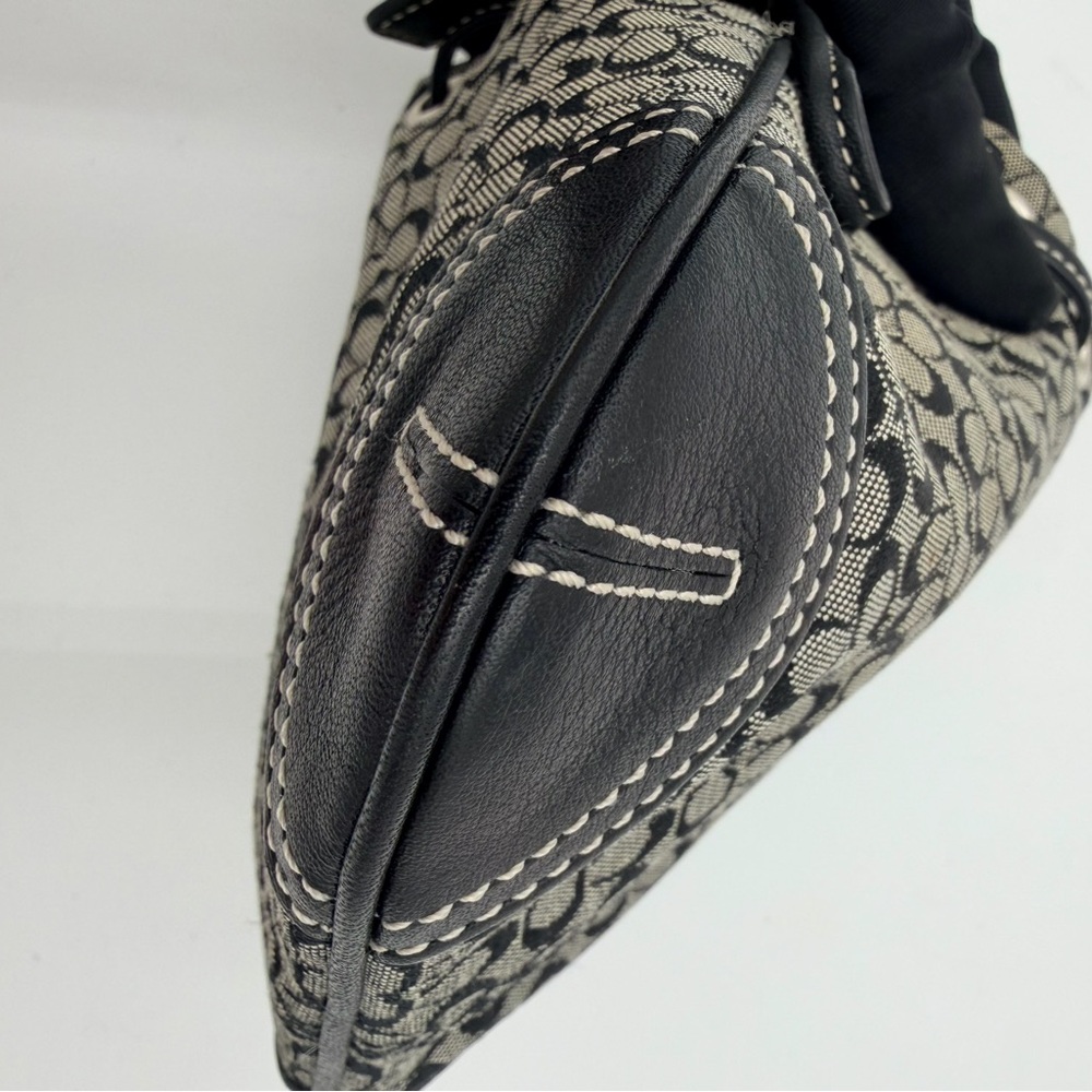 Coach Signature Mini C Drawstring Wristlet Pouch Black Jacquard Y2K - Picture 6 of 12